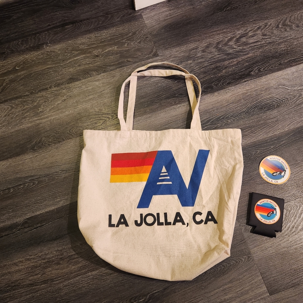 Aviator Nation XL Tote + Koozie + Sticker - La Jolla